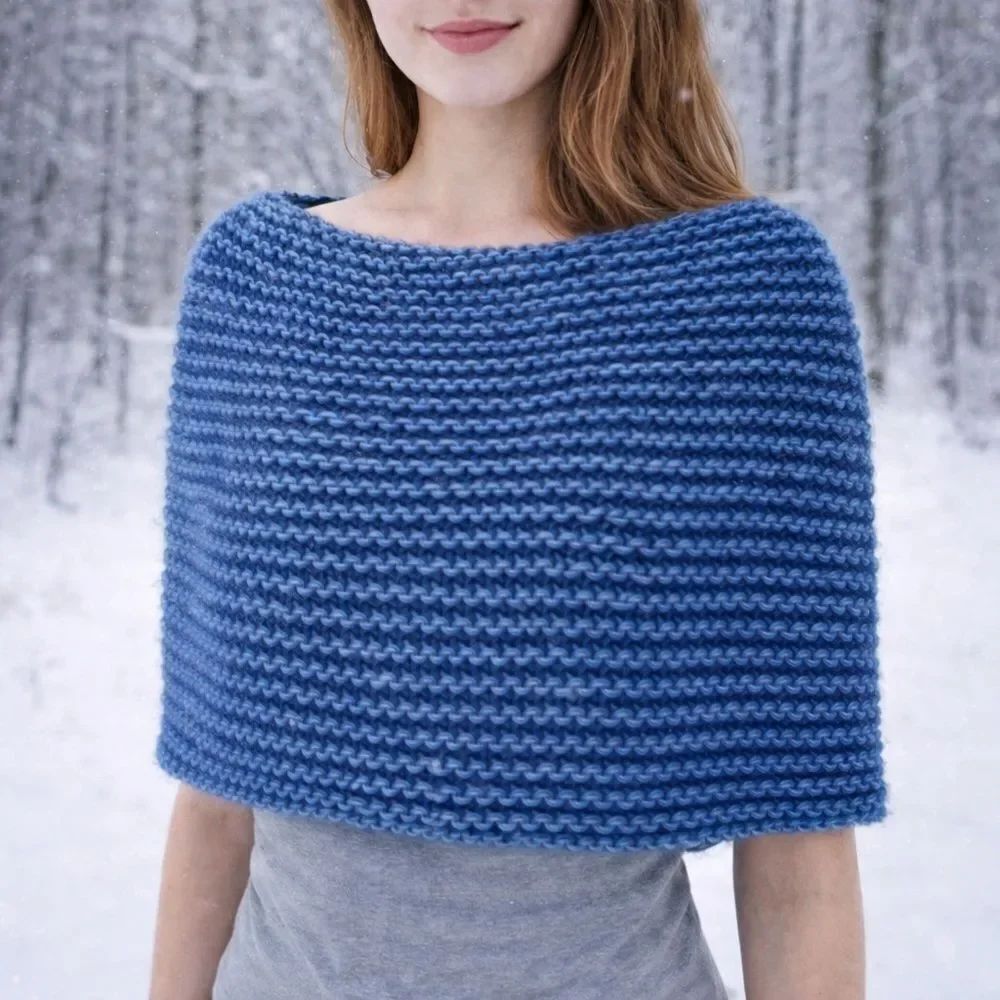 Handmade cowl shrug six strand of wool cashmere mohair fuzzy comfy quiet luxury